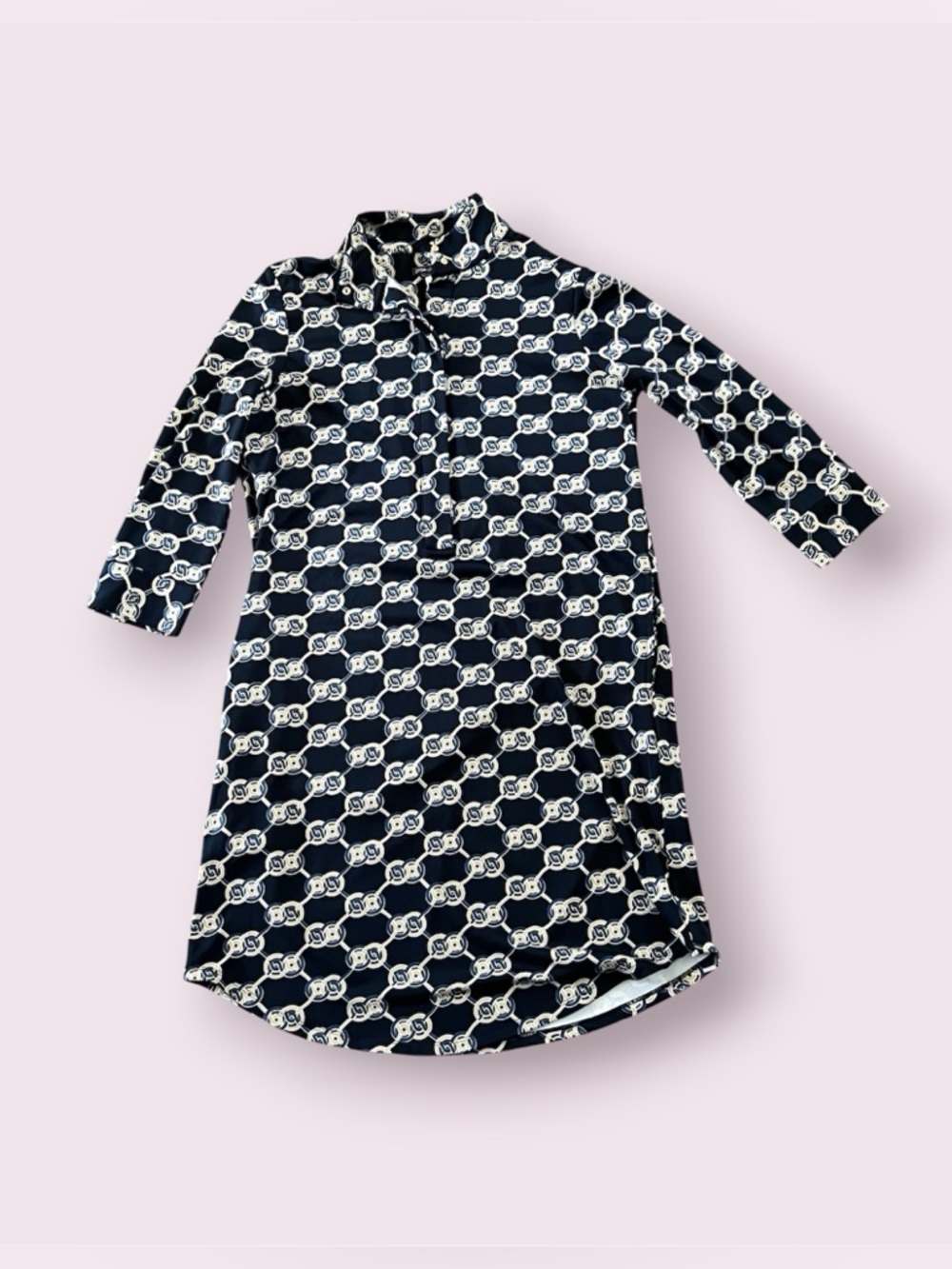 J.McLaughlin 3/4 Sleeve Berlin Midi Dress Black Heraldic Knot Women’s Size S